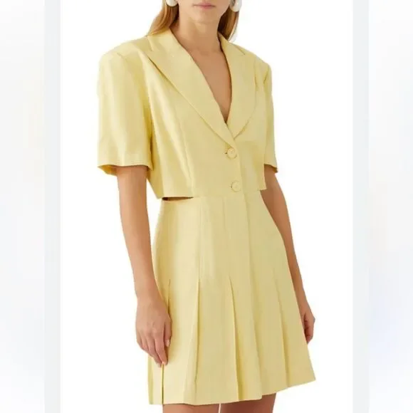 NWT Sandro Jaun Citron Mini Yellow Dress Size XS - Picture 9 of 15